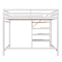 Full Size Loft Bed With Staircase And Safety Guardrails Gray/White-ModernLuxe 19 Full Size Loft Bed With Staircase And Safety Guardrails Gray/White-ModernLuxe -Child Furniture Shop GUEST fa9cbed0 d262 4911 b8ce 409115d760fd