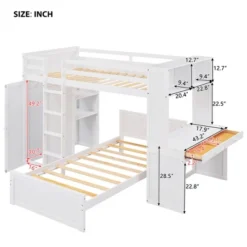 Loft Bed With Stand-Alone Bed, Shelves, Desk And Wardrobe - ModernLuxe 23 Loft Bed With Stand-Alone Bed, Shelves, Desk And Wardrobe - ModernLuxe -Child Furniture Shop GUEST fae80d78 77ba 406c 8362 891bfa1301fb