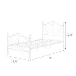 Twin Country Poetry Complete Metal Platform Bed White - South Shore -Child Furniture Shop GUEST fe6e6260 2aba 42b8 bdce 5b5985baa23b