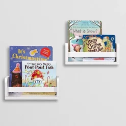 2pk Kids' 10" Floating Wall Mount Bookshelf Set White - RiverRidge Home -Child Furniture Shop GUEST fe817720 8317 4443 9e28 6e054c23eaba