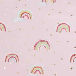 Natalie Rainbow With Metallic Printed Total Blackout Window Panel Pink - Mi Zone -Child Furniture Shop GUEST ff1254e6 be59 4a18 b2ad e0eb4c710d07
