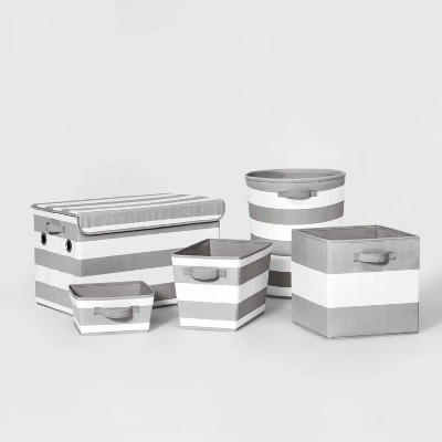 Large Rectangle Kids' Storage Striped Bin - Pillowfort™ 6 Large Rectangle Kids' Storage Striped Bin - Pillowfort™ - Image 4